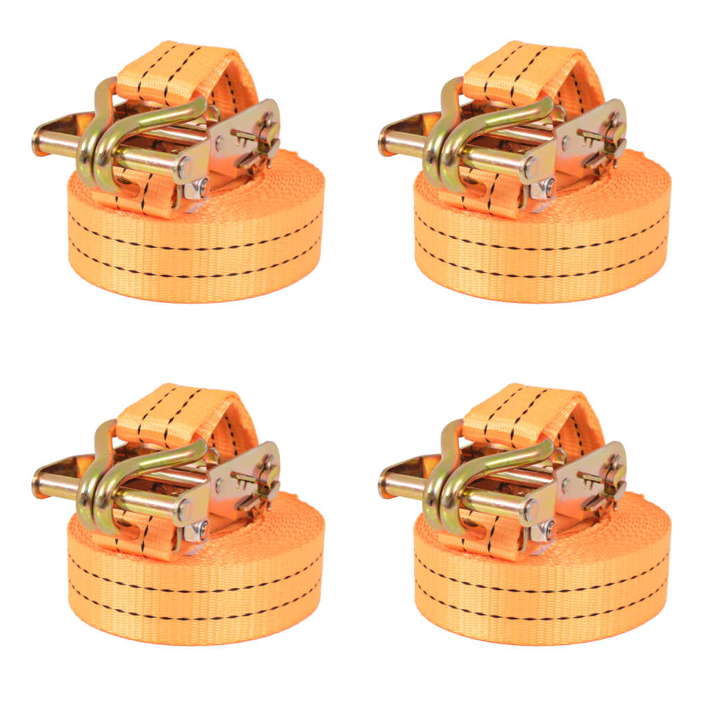 Cinghie d'Ancoraggio 4 pz a Cricchetto 1 T 6mx38mm Arancione