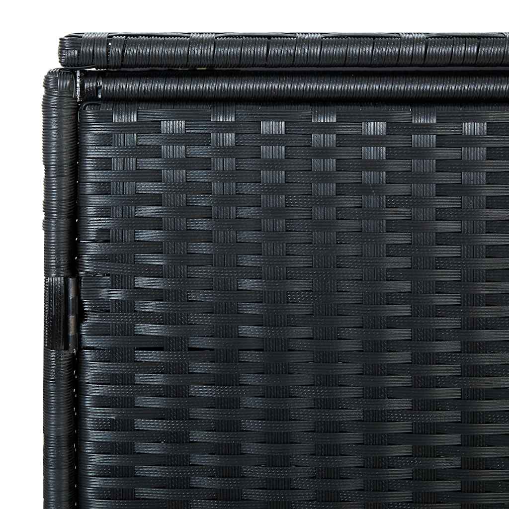 Copribidone Doppio per Spazzatura Polyrattan Nero 148x80x111 cm
