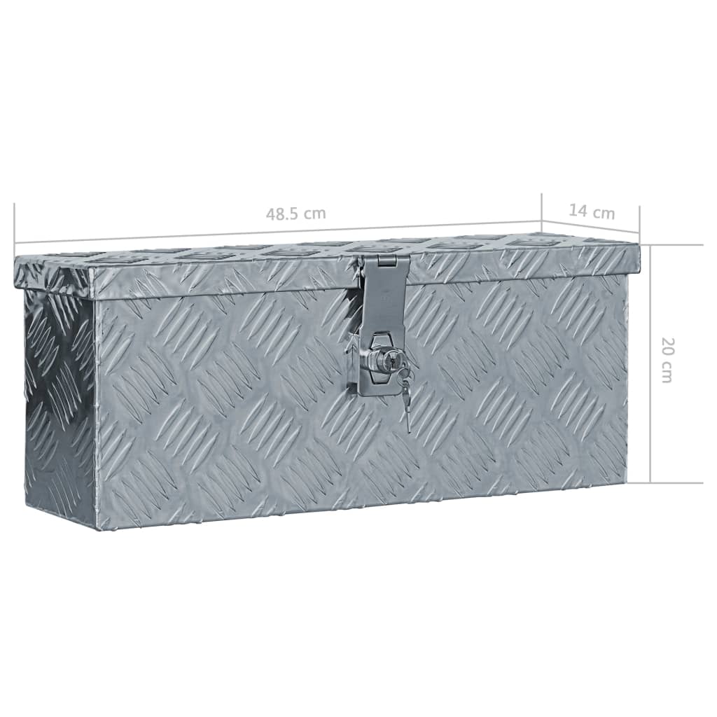 Cassetta in Alluminio 48,5x14x20 cm Argento