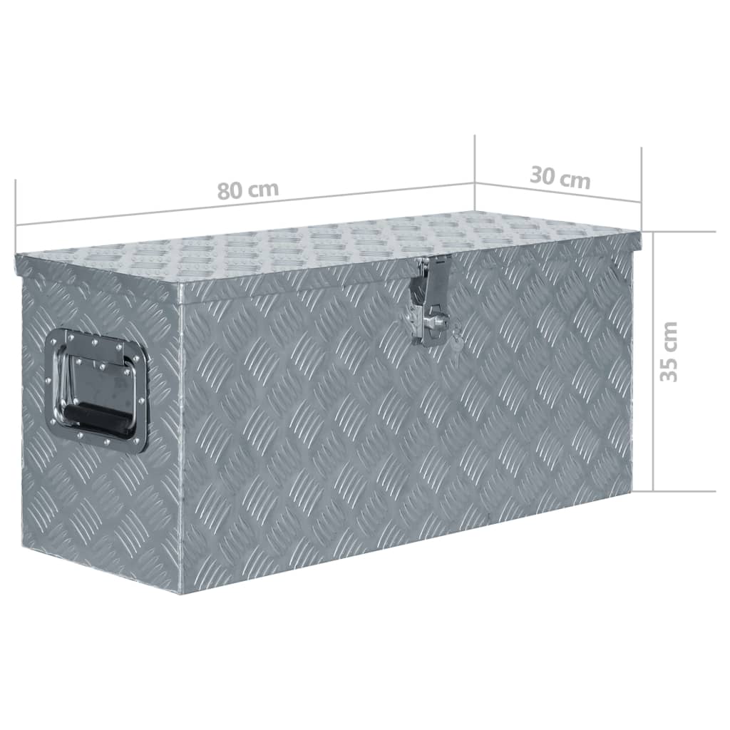 Cassetta in Alluminio 80x30x35 cm Argento