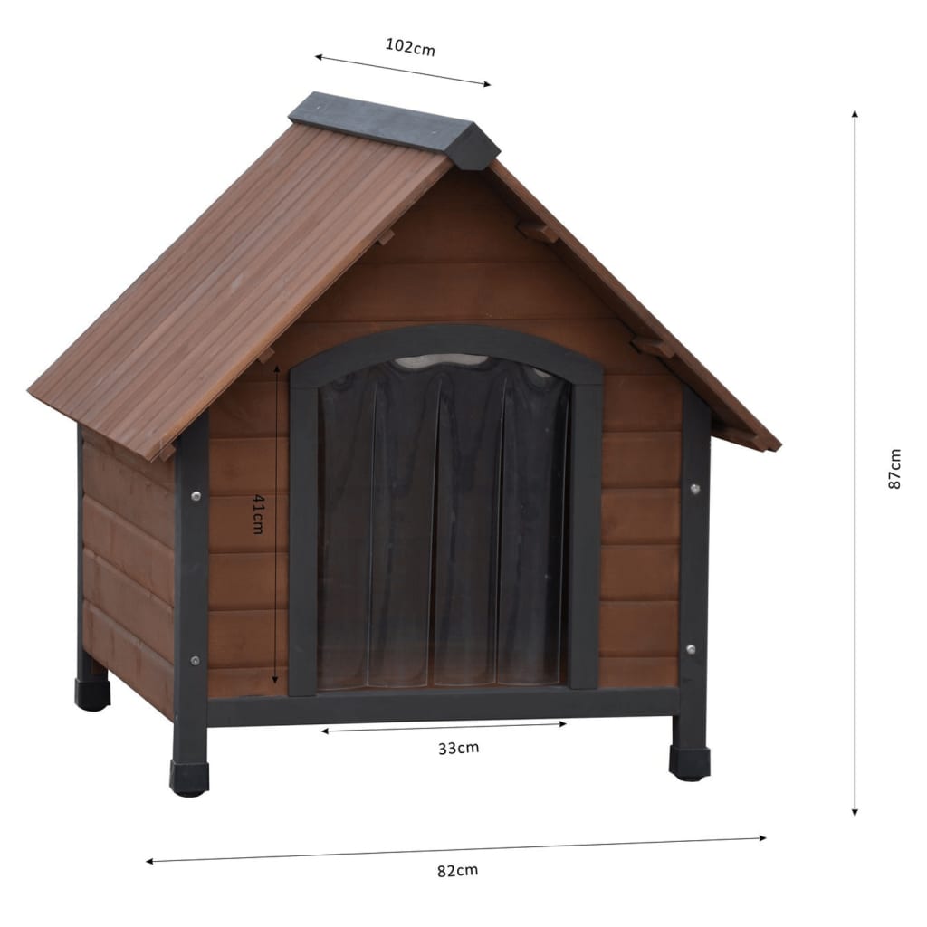Cuccia per Cani Ingresso in Plastica Rustique Marrone 102x82x87cm