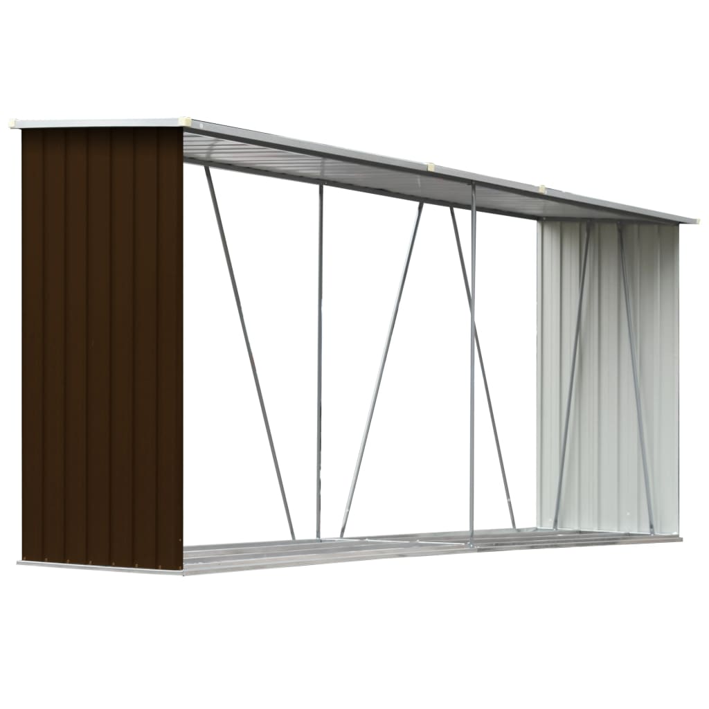 Capannone da Giardino in Acciaio Zincato 330x84x152cm Marrone