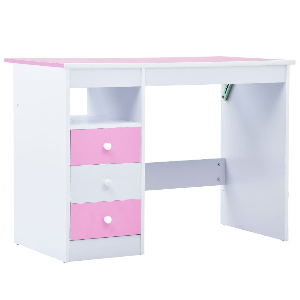 Scrivania da Disegno per Bambini Inclinabile Rosa e Bianca