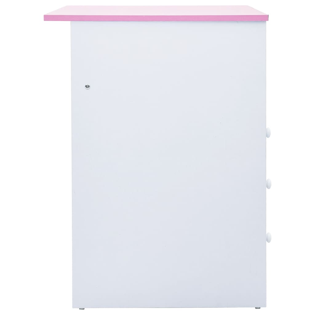 Scrivania da Disegno per Bambini Inclinabile Rosa e Bianca