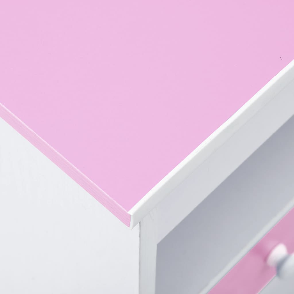 Scrivania da Disegno per Bambini Inclinabile Rosa e Bianca