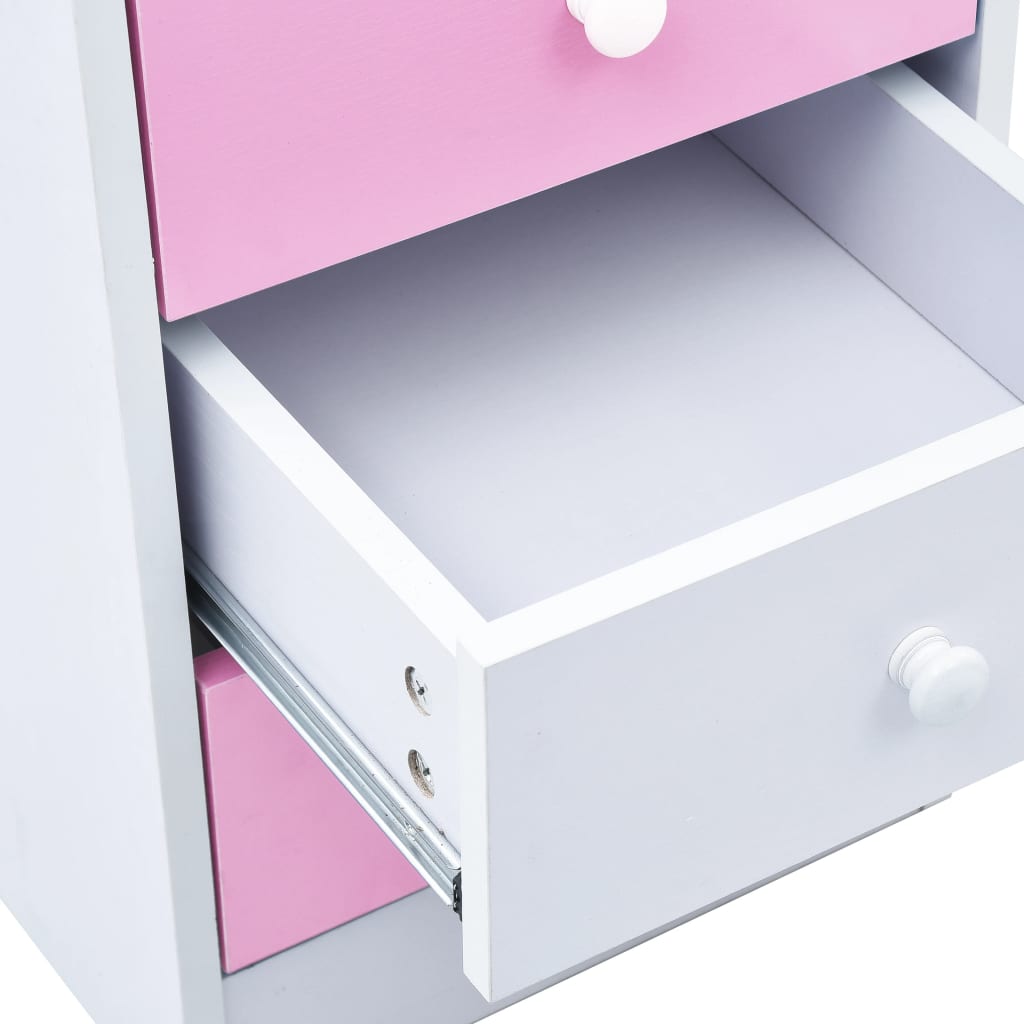 Scrivania da Disegno per Bambini Inclinabile Rosa e Bianca