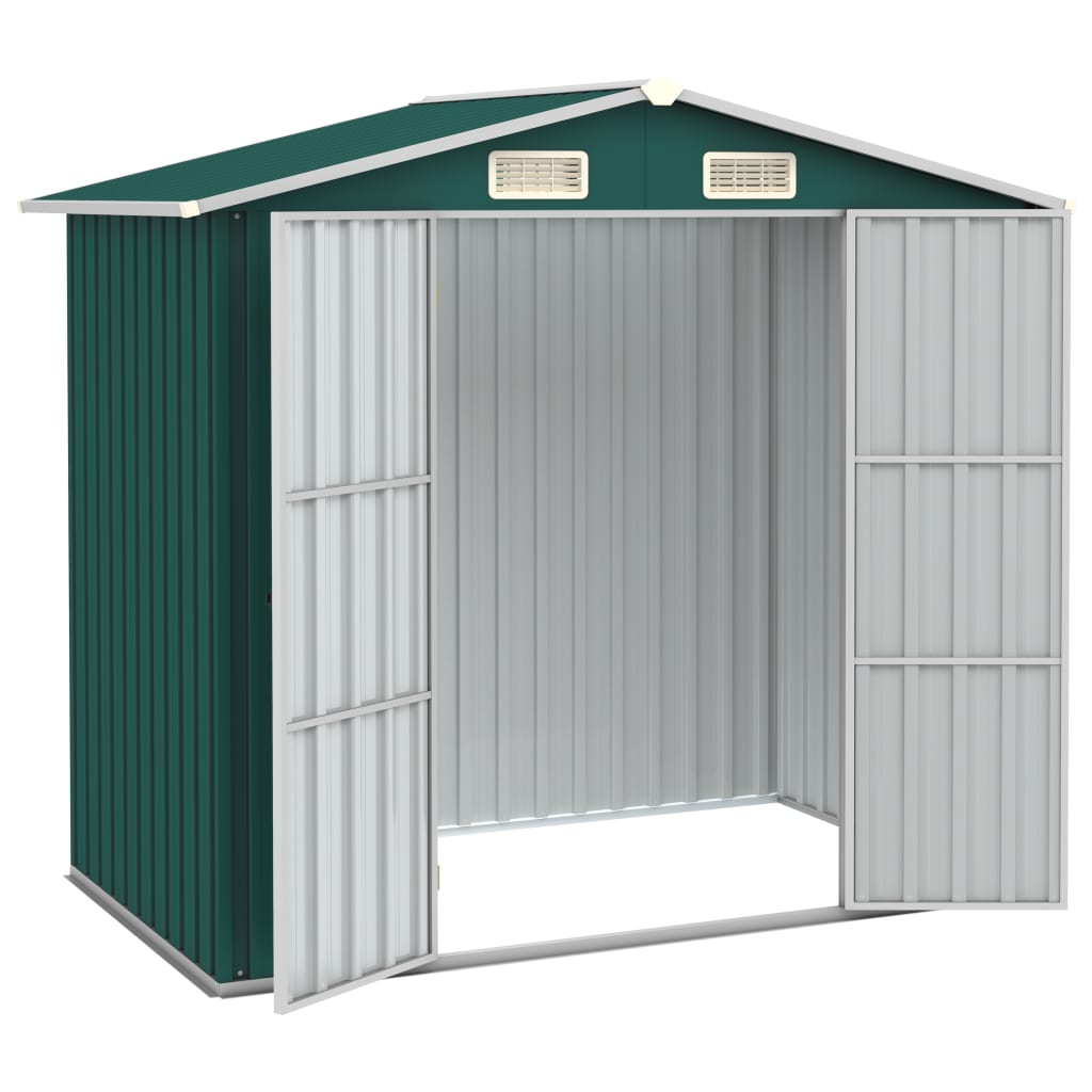 Capanno da Giardino Verde 205x129x183 cm in Acciaio Zincato