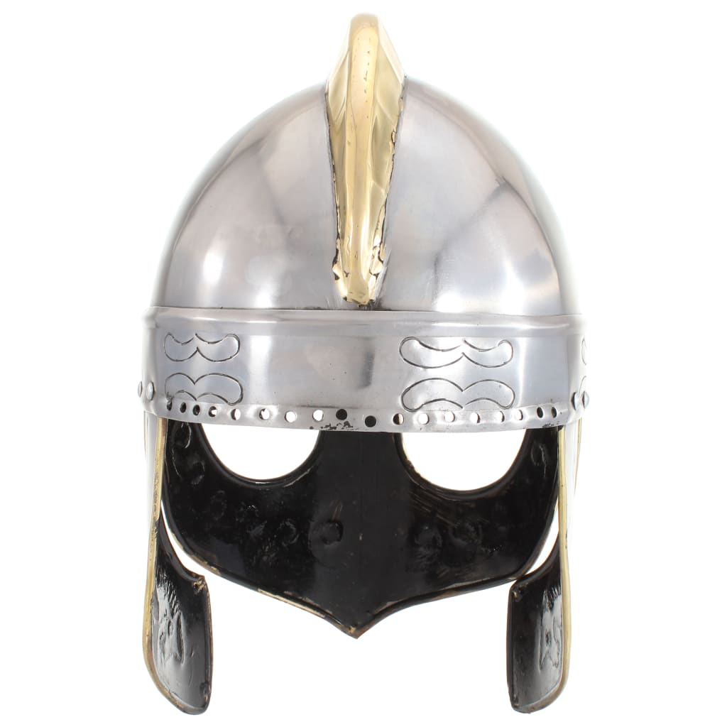 Elmo Beowulf Antico Replica LARP Argento in Acciaio