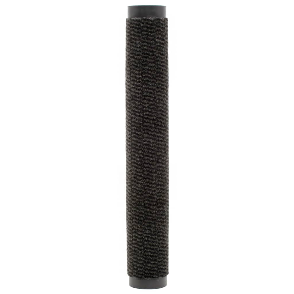 Tappeti Antipolvere 2 pz Rettangolari Trapuntati 40x60 cm Neri