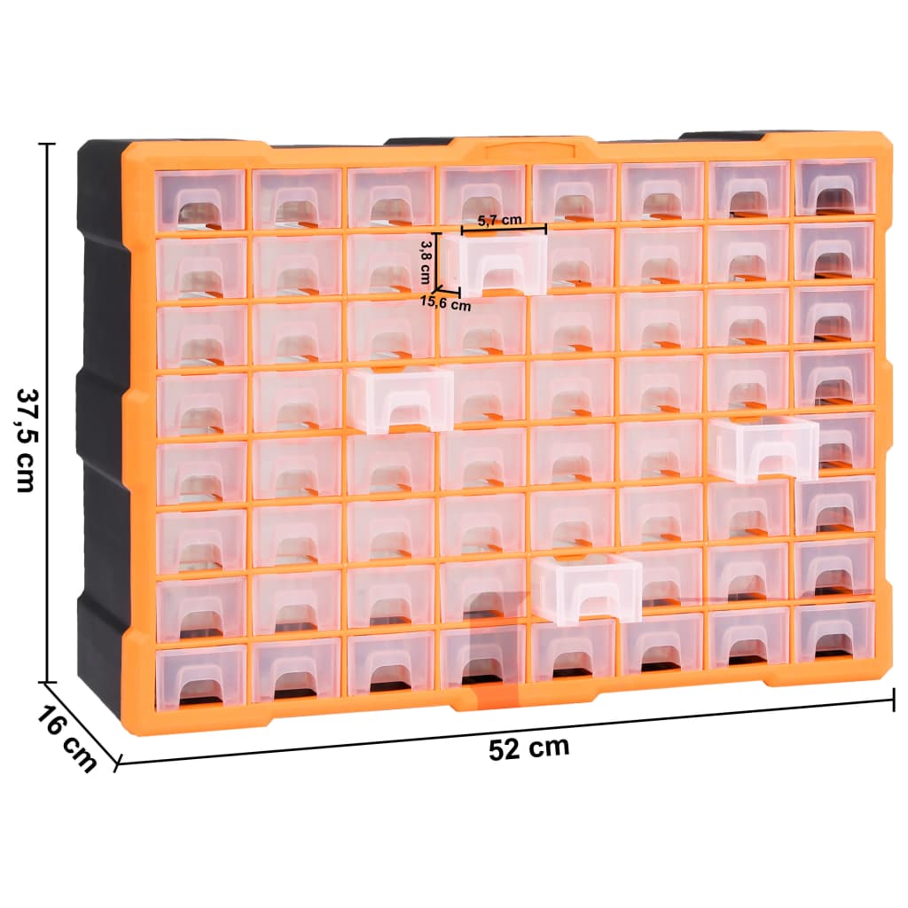 Mobile Contenitore con 64 Cassetti 52x16x37,5 cm