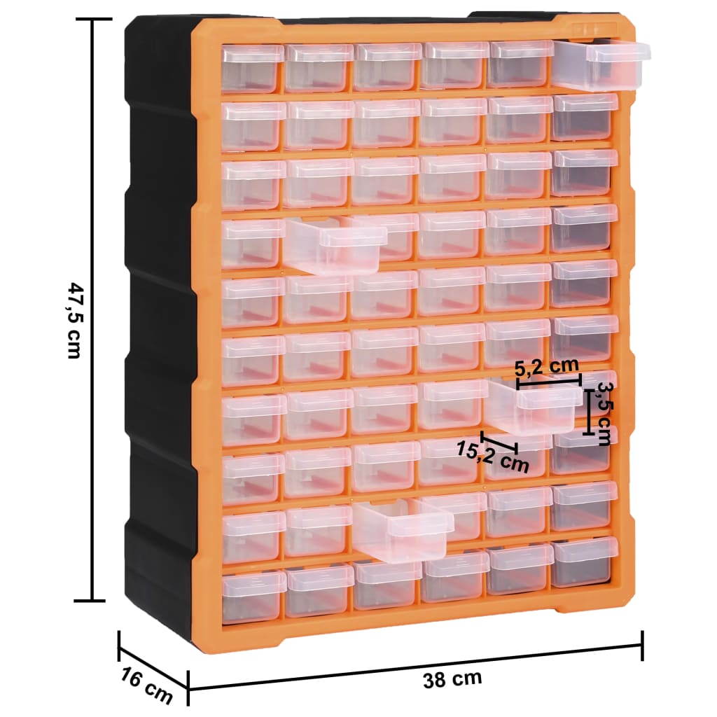 Mobile Contenitore con 60 Cassetti 38x16x47,5 cm