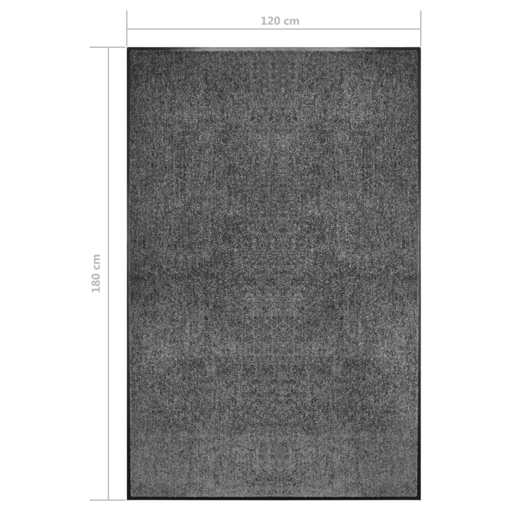 Zerbino Lavabile Antracite 120x180 cm