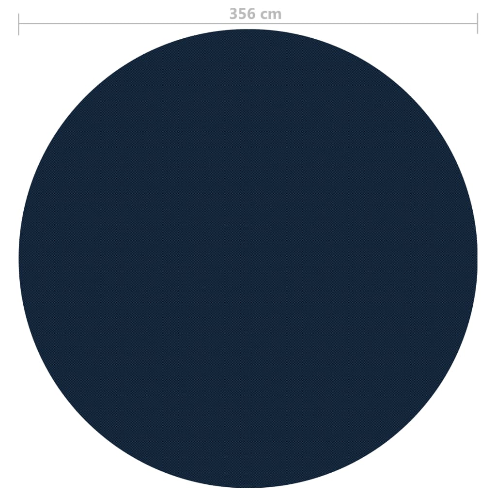 Pellicola Galleggiante Solare PE per Piscina 356 cm Nero e Blu