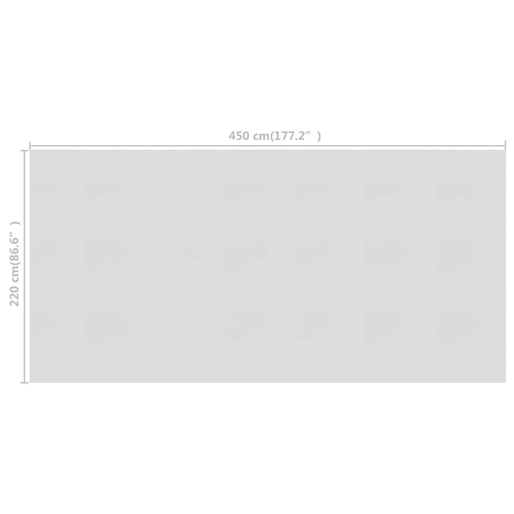 Pellicola Galleggiante Solare PE Piscina 450x220 cm Grigia