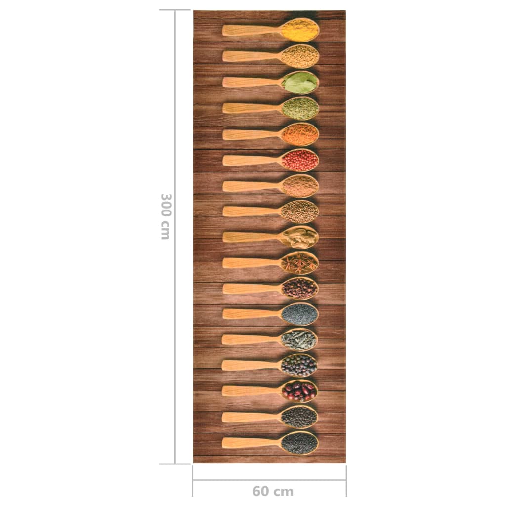 Tappetino da Cucina Lavabile Cucchiai 60x300 cm