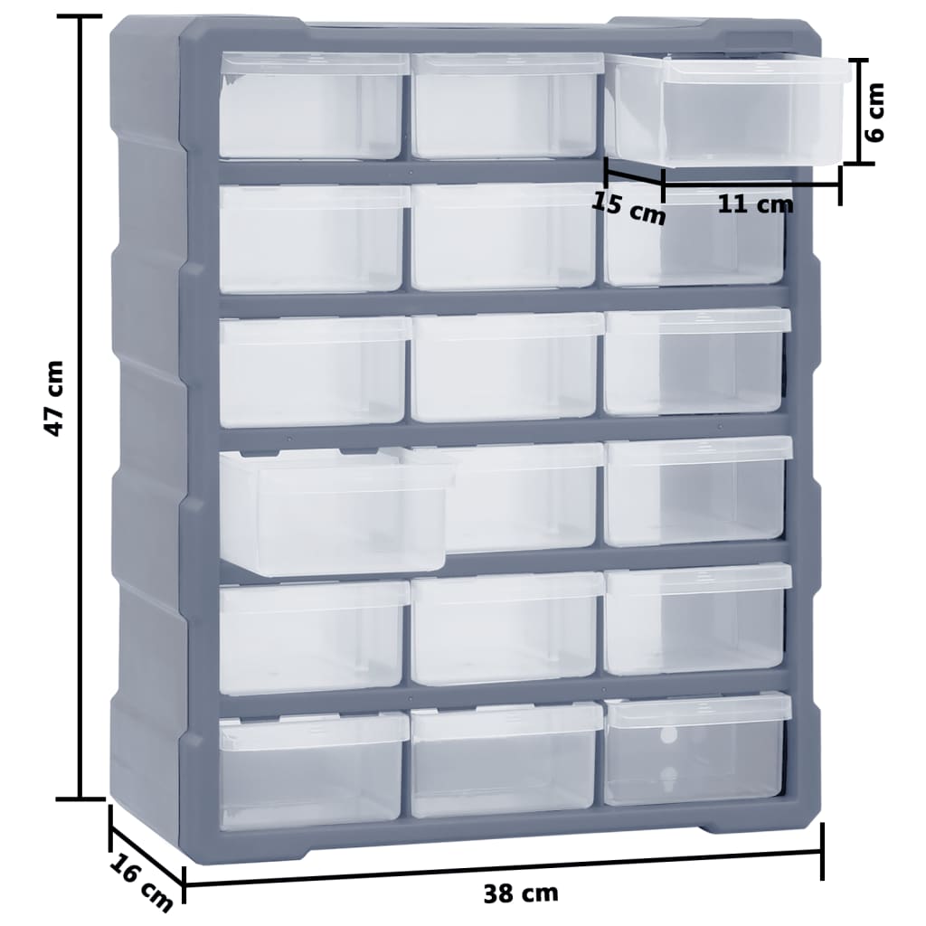 Mobile Contenitore con 18 Cassetti Medi 38x16x47 cm