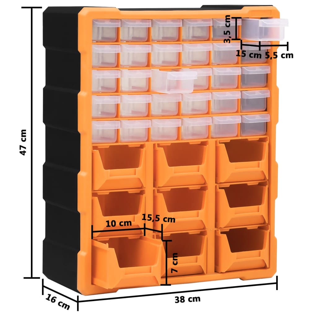 Mobile Contenitore con 39 Cassetti 38x16x47 cm