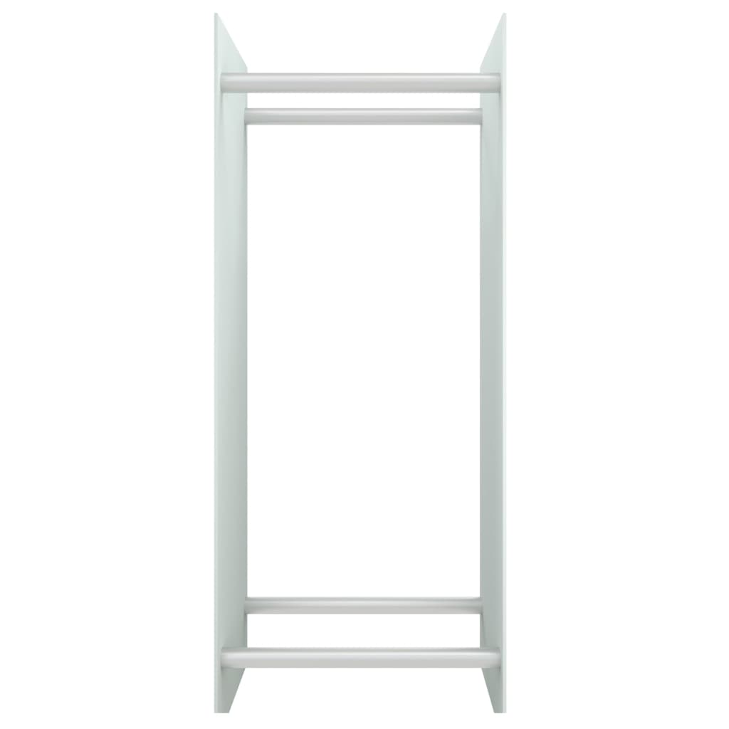 Porta Legna Bianco 40x35x100 cm in Vetro Temperato