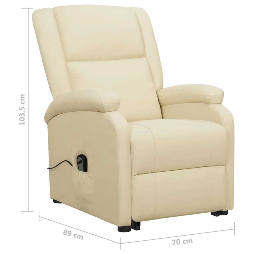 Poltrona Alzapersona Crema in Similpelle
