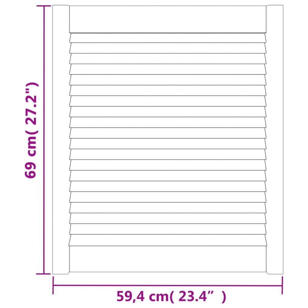 Anta con Design a Lamelle 69x59,4 cm in Legno di Pino