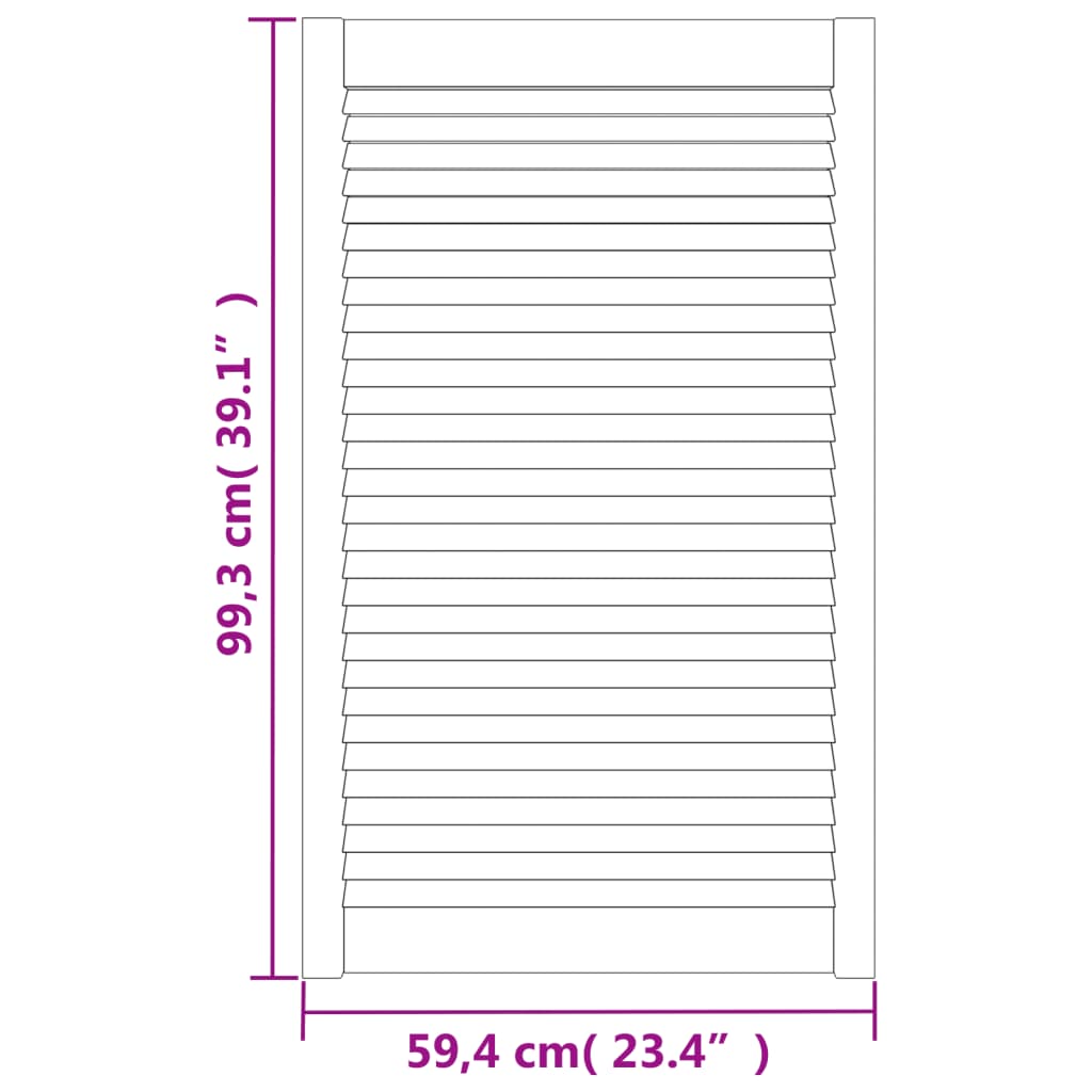 Ante con Design a Lamelle 2 pz 99,3x59,4 cm in Legno di Pino
