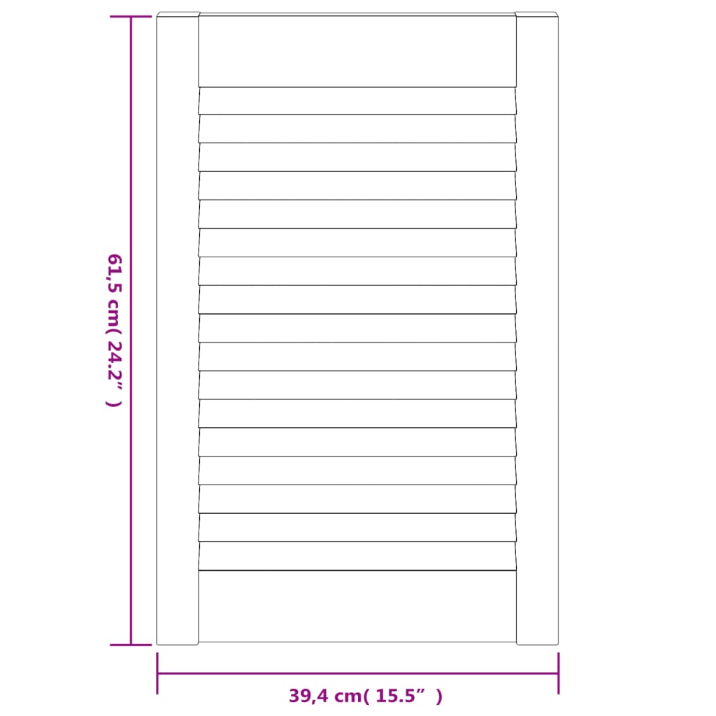 Anta con Design a Lamelle Bianca 61,5x39,4 cm in Legno di Pino
