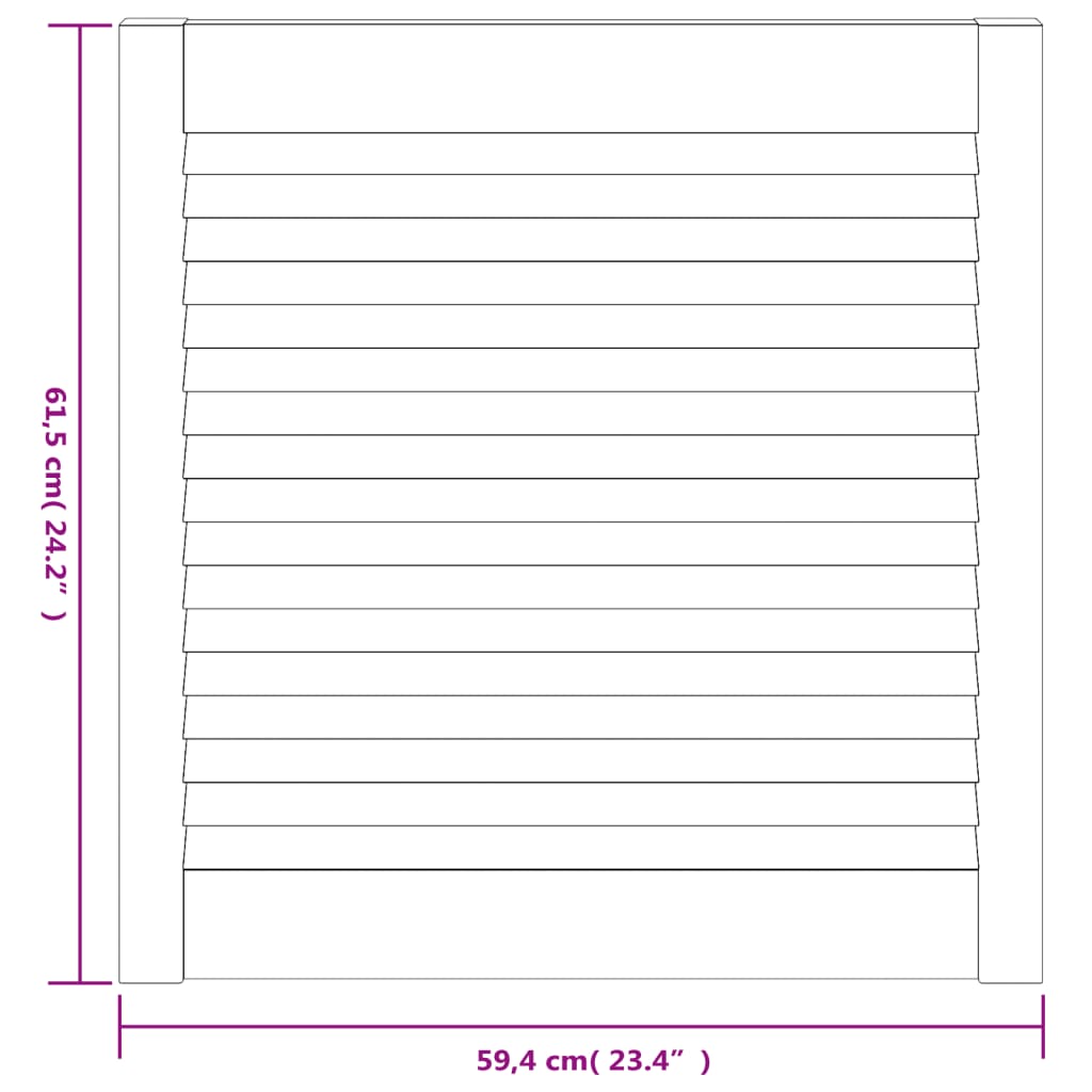 Ante a Lamelle 4 pz Bianche 61,5x59,4 cm in Legno di Pino