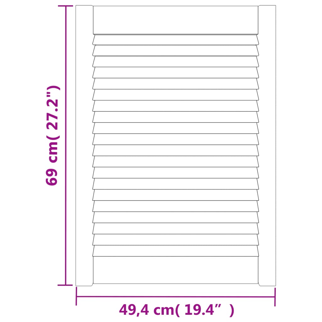 Ante a Lamelle 2 pz Bianche 69x49,4 cm in Legno di Pino