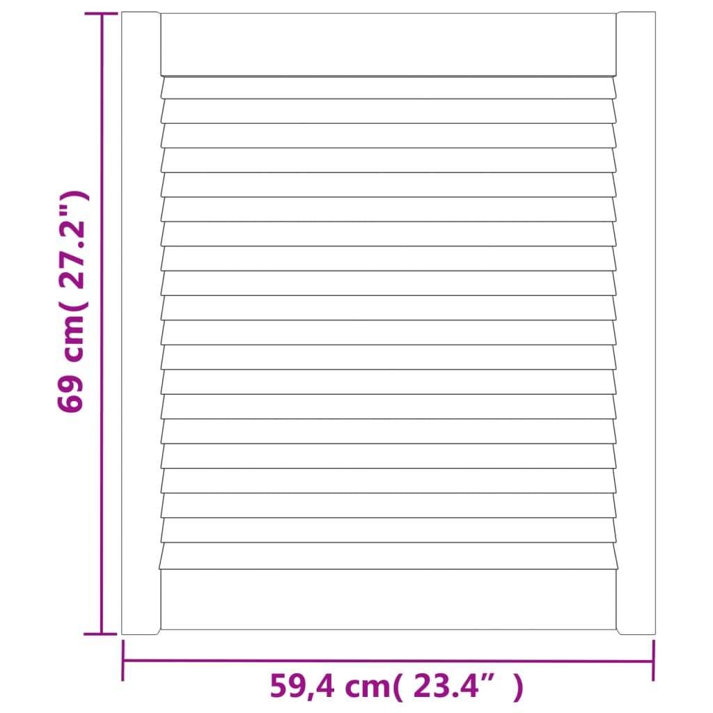 Anta a Lamelle Bianca 69x59,4 cm in Legno di Pino