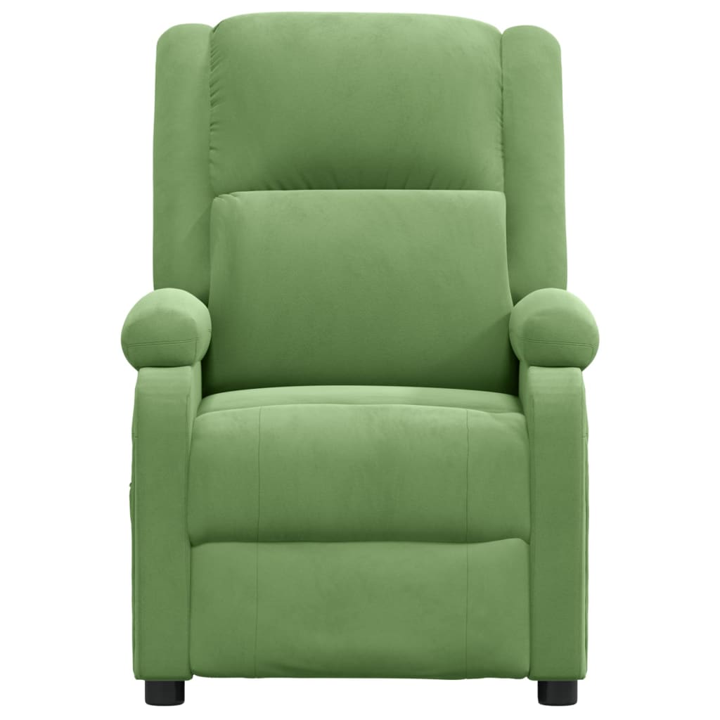 Poltrona Reclinabile Elettrica Verde Chiaro in Velluto