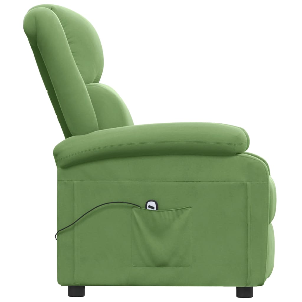 Poltrona Reclinabile Elettrica Verde Chiaro in Velluto