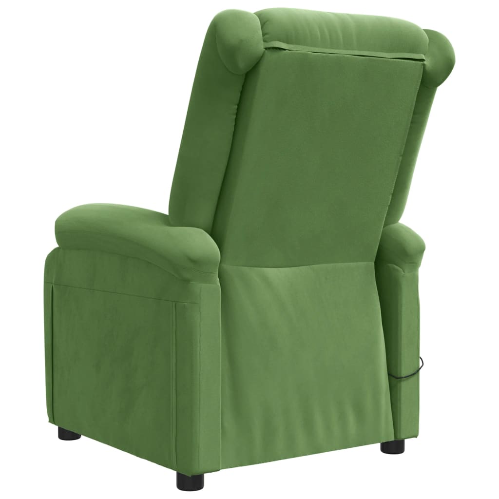 Poltrona Reclinabile Elettrica Verde Chiaro in Velluto
