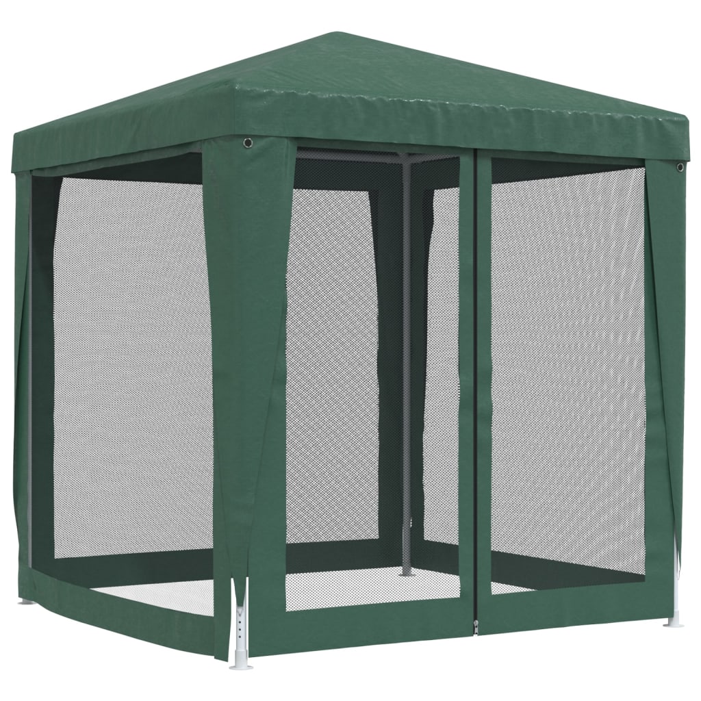 Tenda per Feste con 4 Pareti Laterali in Rete Verde 2x2 m HDPE