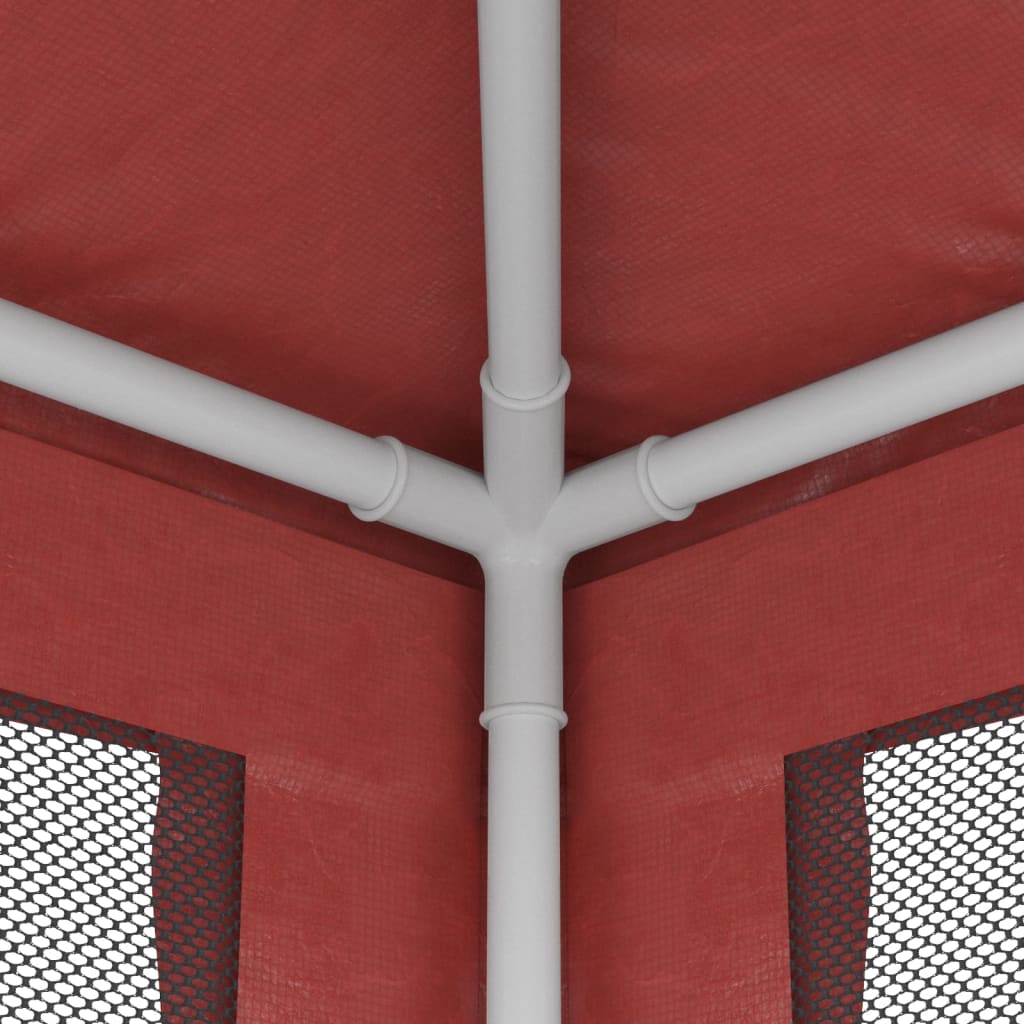Tenda per Feste 4 Pareti Laterali in Rete Rossa 2,5x2,5m HDPE