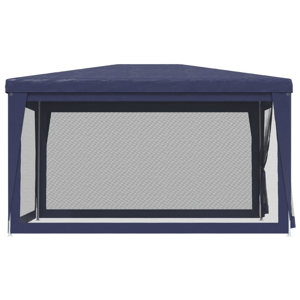 Tenda per Feste con 4 Pareti Laterali in Rete Blu 3x4 m HDPE