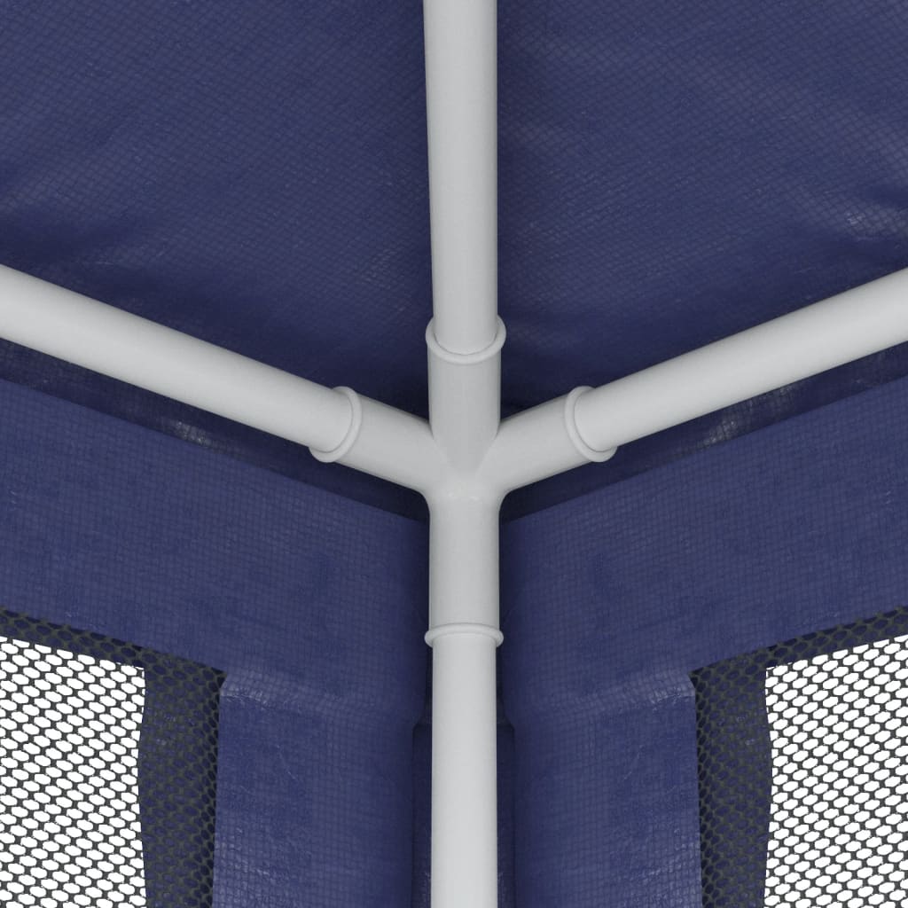 Tenda per Feste con 4 Pareti Laterali in Rete Blu 3x4 m HDPE