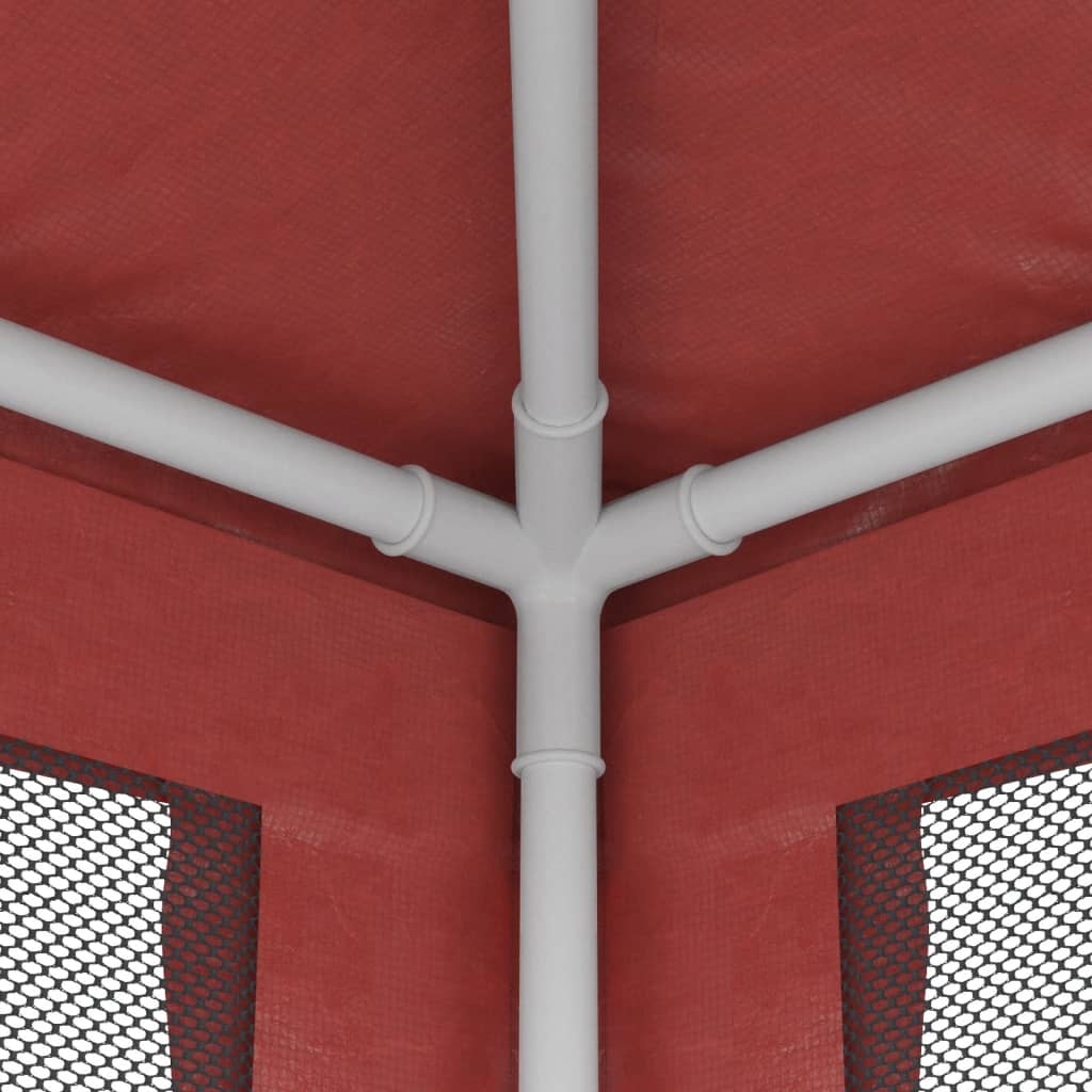 Tenda per Feste con Pareti Laterali in Rete Rossa 3x4 m HDPE