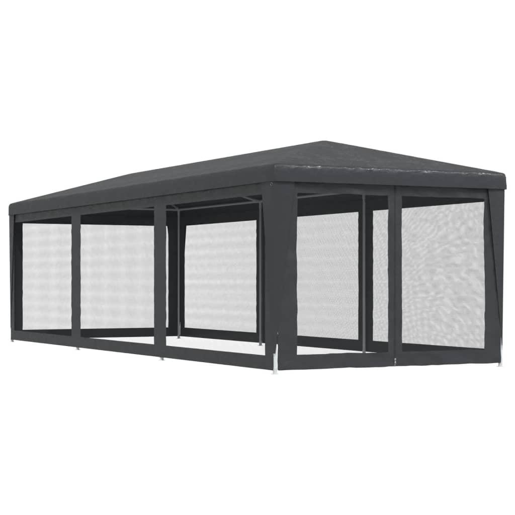Tenda per Feste con 8 Pareti in Rete Antracite 3x9 m in HDPE