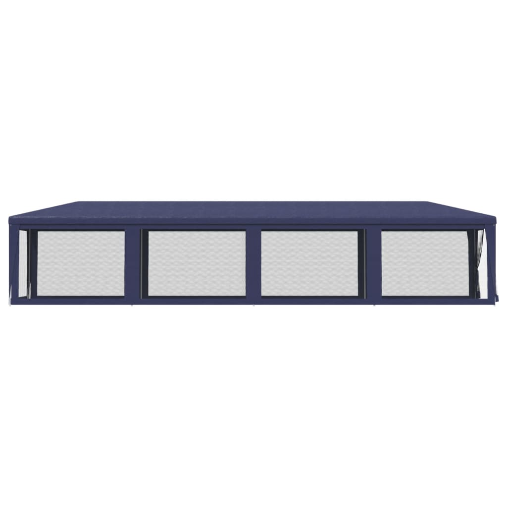 Tenda per Feste con 10 Pareti Laterali in Rete Blu 3x12 m HDPE