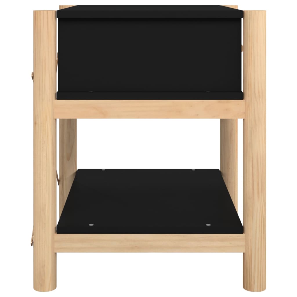 Tavolini da Letto 2pz Nero 42x38x45 cm in Legno Multistrato