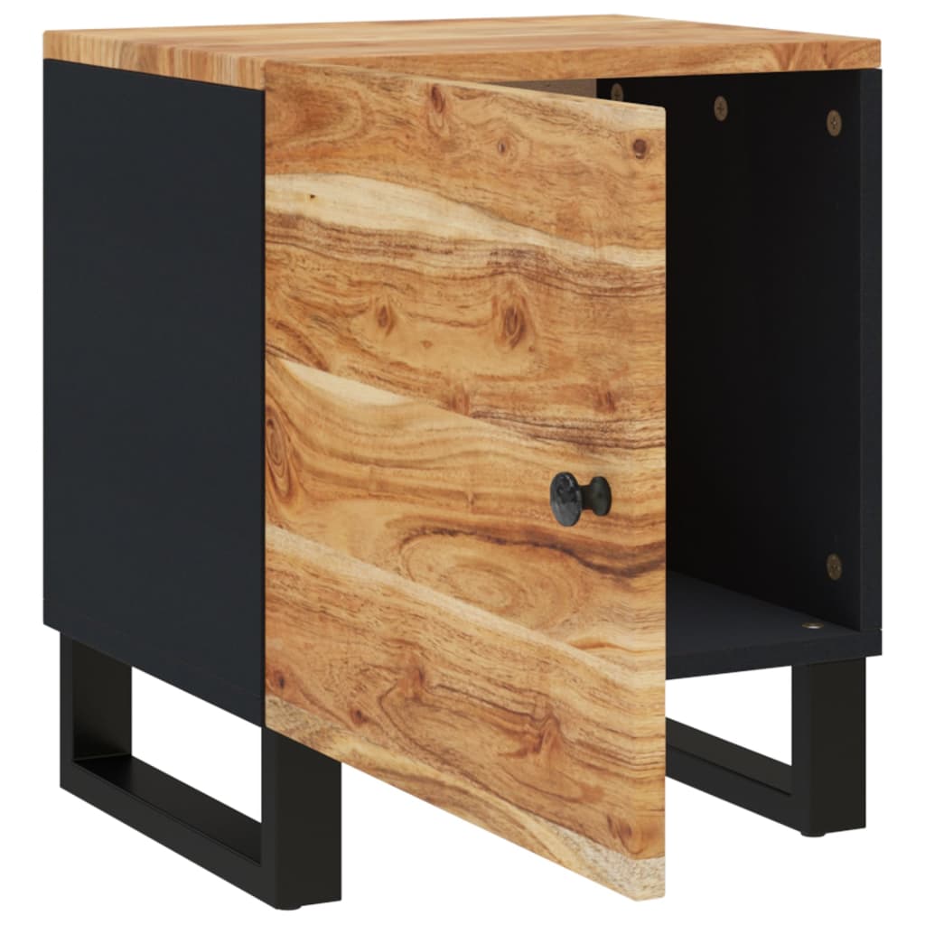 Comodini 2pz 40x33x46 cm in Legno Massello di Acacia