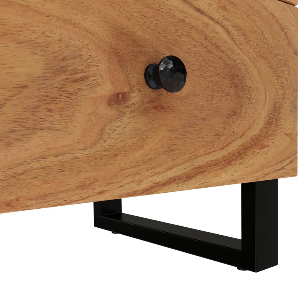 Comodini 2pz 40x33x46 cm in Legno Massello di Acacia