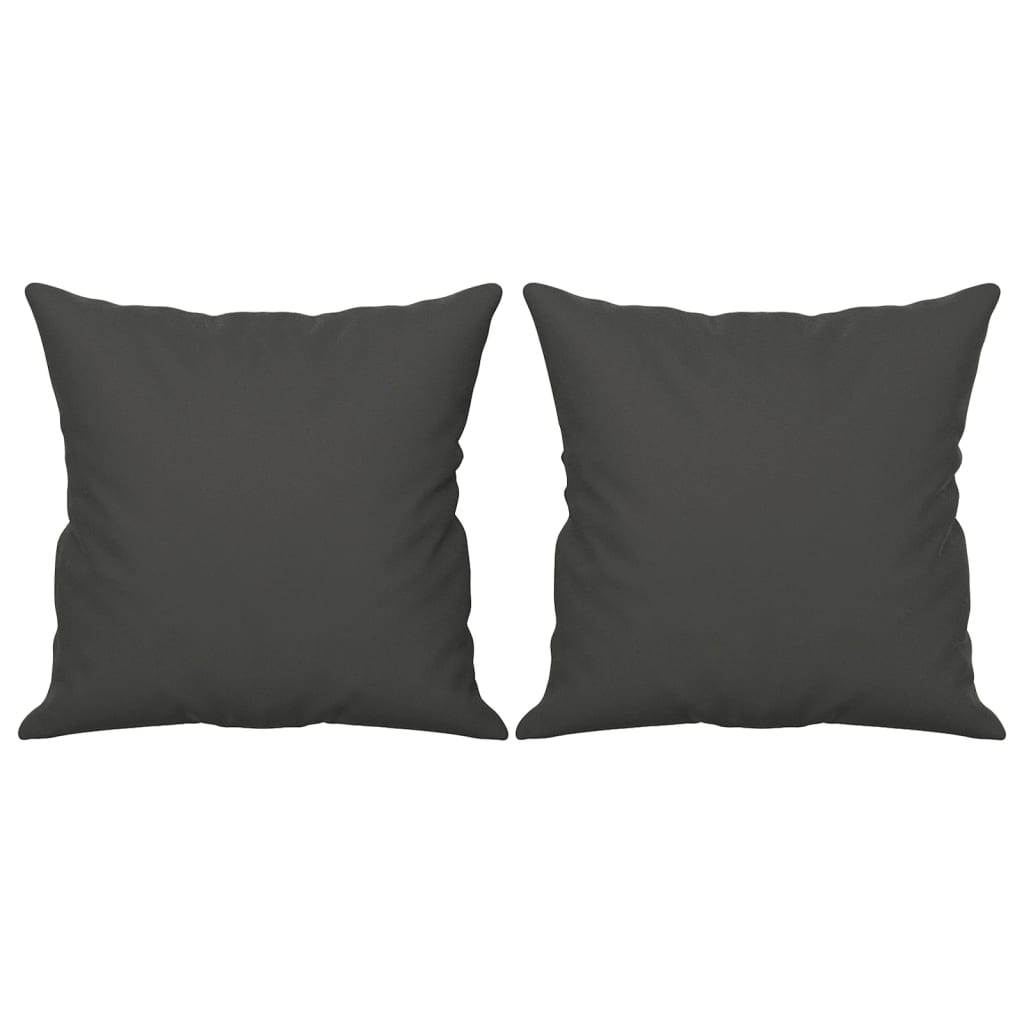 Cuscini Decorativi 2 pz Grigio Scuro 40x40cm Tessuto Microfibra
