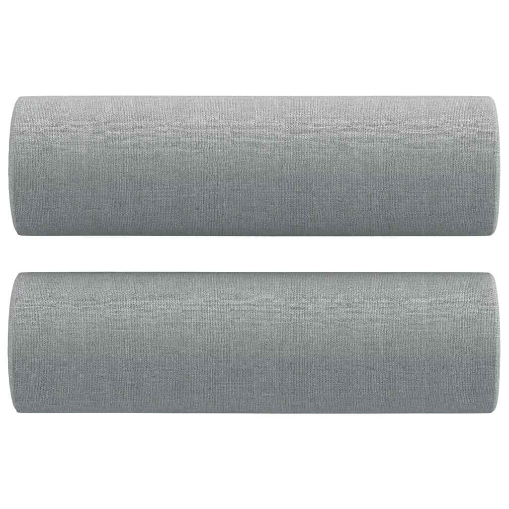 Cuscini Decorativi 2pz Grigio Chiaro Ø15x50 cm in Tessuto