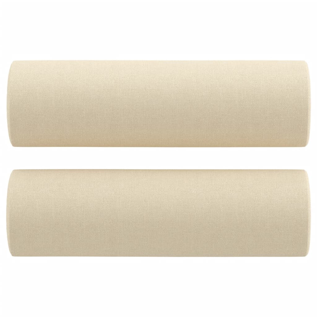 Cuscini Decorativi 2 pz Crema Ø15x50 cm in Tessuto