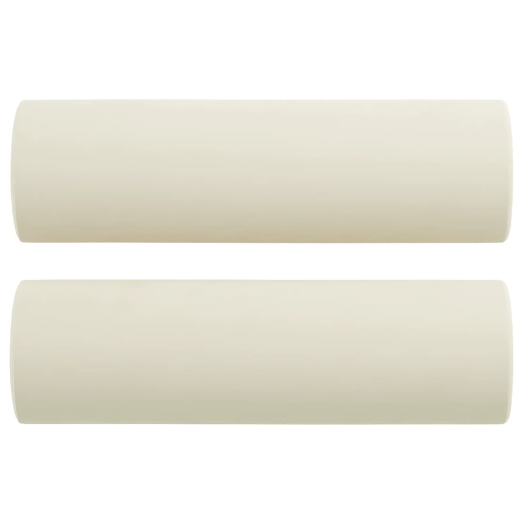 Cuscini Decorativi 2 pz Crema Ø15x50 cm in Velluto