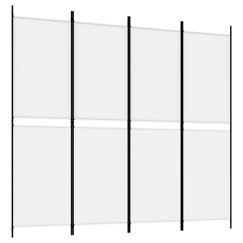 Divisorio a 4 Pannelli Bianco 200x180 cm Tessuto