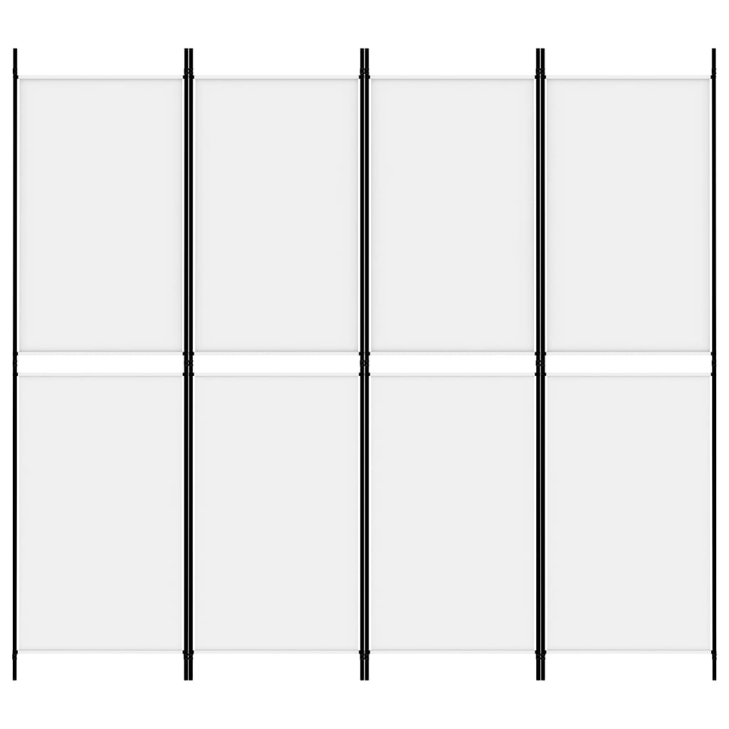 Divisorio a 4 Pannelli Bianco 200x180 cm Tessuto