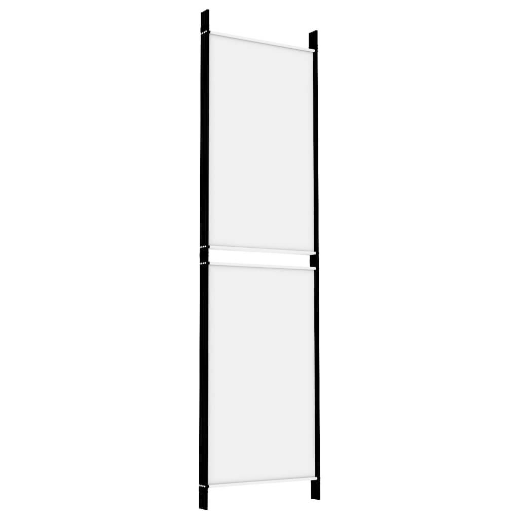 Divisorio a 4 Pannelli Bianco 200x180 cm Tessuto