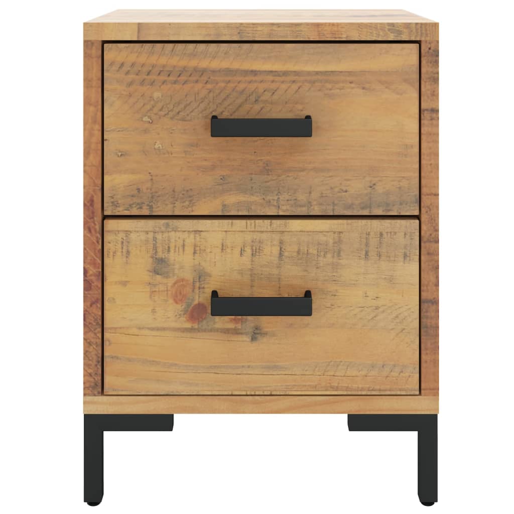 Comodino Marrone 36x30x45 cm in Legno Massello di Pino